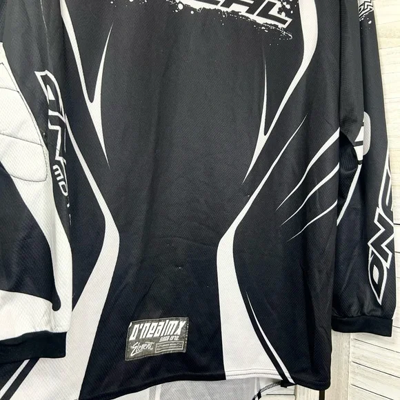New Low Price! Oneal Motocross Racing Gear Black and White Long Sleeve Jersey - Picture 11 of 15